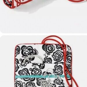 Brighton Love Doves Love and Laugh Jewelry Roll with Red and Black Accents